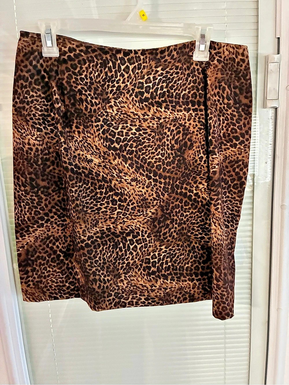 BRIGGS Animal Print Moleskin Skirt in Brown & Black